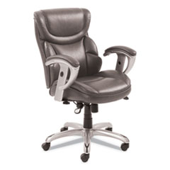 SertaPedic® Emerson Task Chair, Supports Up to 300 lb, 18.75" to 21.75" Seat Height, Gray Seat/Back, Silver Base