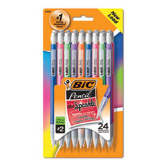 BIC® Xtra-Sparkle Mechanical Pencil Value Pack, 0.7 mm, HB (#2), Black Lead, Assorted Barrel Colors, 24/Pack