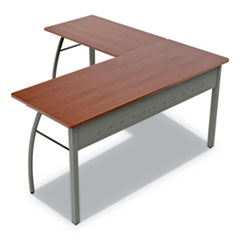 Linea Italia® Trento Line L-Shaped Desk, 59.13" x 59.13" x 29.5", Cherry