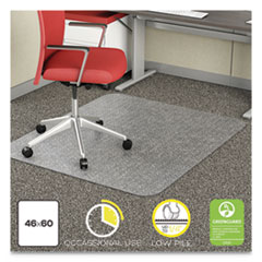 deflecto® EconoMat Occasional Use Chair Mat, Low Pile Carpet, Roll, 46 x 60, Rectangle, Clear