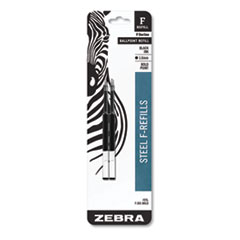 Zebra® F-Refill for Zebra F-Series Ballpoint Pens, Bold Conical Tip, Black Ink, 2/Pack