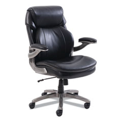 SertaPedic® Cosset Mid-Back Executive Chair, Supports Up to 275 lb, 18.5" to 21.5" Seat Height, Black Seat/Back, Slate Base