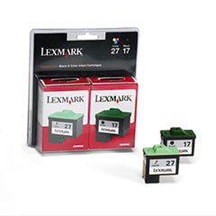 Lexmark™ 10N0595 (17, 27) Ink, 429 Page-Yield, 2/Pack, Black; Tri-Color