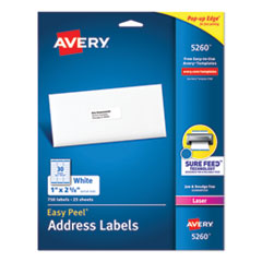 Avery® Easy Peel® White Address Labels with Sure Feed® Technology