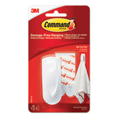 Command™ Spring Hook, 1 1/8w x 3/4d x 3h, White, 1 Hook/Pack