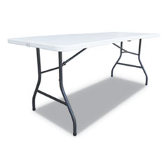 Alera® Fold-in-Half Resin Folding Table, Rectangular, 72w x 29.63d x 29.25h, White