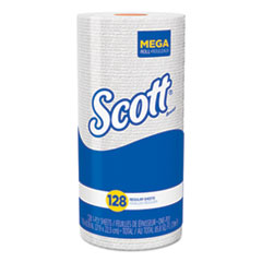 Scott® Kitchen Roll Towels, 1-Ply, 11 x 8.75, White, 128/Roll, 20 Rolls/Carton