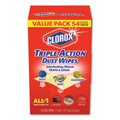 Triple Action Dust Wipes, White, 7 x 8 1/2, 54/Box, 5 Box/Carton