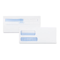 Quality Park™ Double Window Redi-Seal Security-Tinted Envelope, #9, Commercial Flap, Redi-Seal Closure, 3.88 x 8.88, White, 500/Box