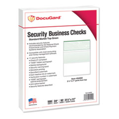 DocuGard™ Standard Security Check, 11 Features, 8.5 x 11, Green Marble Top, 500/Ream