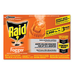 Raid® Concentrated Deep Reach Fogger, 1.5 oz Aerosol Can, 3/Pack, 12 Packs/Carton