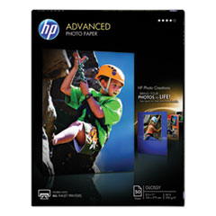 HP Advanced Photo Paper, 10.5 mil, 8.5 x 11, Glossy White, 50/Pack