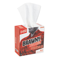 Brawny® Professional Medium Duty Premium DRC Wipers, 1-Ply, 9.25 x 16.3, Unscented, White, 90 Wipes/Box, 10 Boxes/Carton
