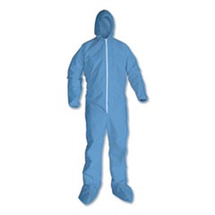 KleenGuard™ A65 Zipper Front Hood and Boot Flame-Resistant Coveralls, Elastic Wrist and Ankles, X-Large, Blue, 25/Carton