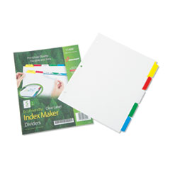 7530014344198, SKILCRAFT Avery Index Maker Dividers, 5-Tab, 11 x 8.5, White, Assorted Tabs, 1 Set