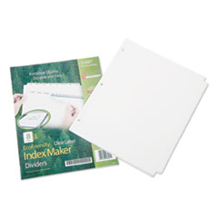 7530016006982, SKILCRAFT Avery Index Maker Dividers, 8-Tab, 11 x 8.5, White, 5 Sets