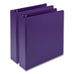Samsill® Earth’s Choice Plant-Based Durable Fashion View Binder, 3 Rings, 2" Capacity, 11 x 8.5, Purple, 2/Pack