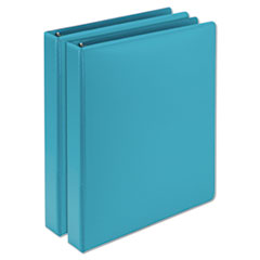 Earth’s Choice Plant-Based Durable Fashion View Binder, 3 Rings, 1" Capacity, 11 x 8.5, Turquoise, 2/Pack