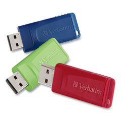 Verbatim® Store 'n' Go USB Flash Drive, 4 GB, Assorted Colors, 3/Pack