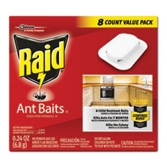Raid® Ant Baits, 0.24 oz, 8/Box, 12 Boxes/Carton