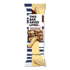 THIS BAR SAVES LIVES™ Snackbars, Dark Chocolate and Peanut Butter, 1.4 oz, 12/Box