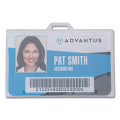 Advantus ID Card Holders, Horizontal, Clear 3.68" x 2.25" Holder, 3.38" x 2.13" Insert, 25/Pack