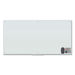 U Brands Magnetic Glass Dry Erase Board Value Pack, 70" x 35", Frosted White