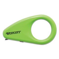 Westcott® Compact Safety Ceramic Blade Box Cutter, Fixed Blade, 0.5" Blade, 2.25" Plastic Handle, Green