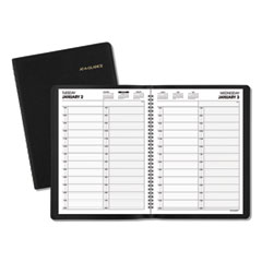 AT-A-GLANCE® Two-Person Group Daily Appointment Book, 11 x 8, Black Cover, 12-Month (Jan to Dec): 2024