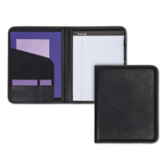 Samsill® Professional Padfolio, Storage Pockets/Card Slots, Writing Pad, Black