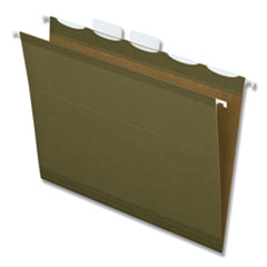 Pendaflex® Ready-Tab Reinforced Hanging File Folders, Letter Size, 1/5-Cut Tabs, Standard Green, 25/Box