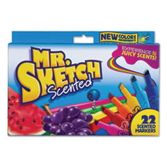 Mr. Sketch® Scented Watercolor Marker, Broad Chisel Tip, Assorted Colors, 22/Pack