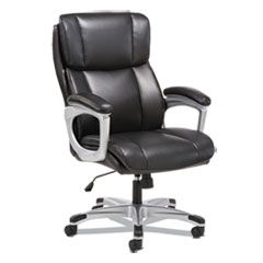 Sadie™ 3-Fifteen Executive High-Back Chair, Supports Up to 225 lb, 20" to 24.8" Seat Height, Black Seat/Back, Chrome Base