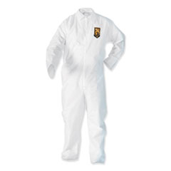 KleenGuard™ A35 Liquid and Particle Protection Coveralls, Zipper Front, Elastic Wrists and Ankles, 3X-Large, White, 25/Carton