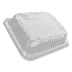 Durable Packaging Dome Lids for 12.63 x 10.5 Oblong Containers, 1.5" Half Size Steam Table Pan Lid, Low Dome, Clear, Plastic, 100/Carton