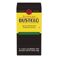 Café Bustelo Espresso Style Decaf Coffee Pods, 18/Box, 6 Boxes/Carton