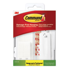 Command™ Picture Hanging Kit, Assorted Sizes, Plastic, White, 1 lb; 4 lb Capacities, 24 Pieces/Pack