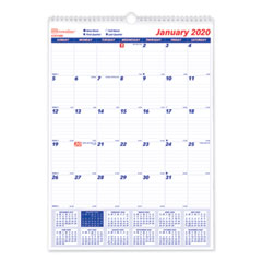 Brownline® Twin-Wirebound Wall Calendar, One Month per Page, 12 x 17, White Sheets, 12-Month (Jan to Dec): 2022