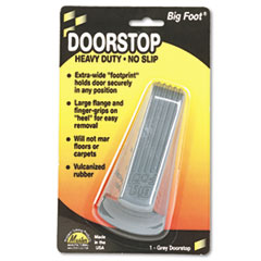 Master Caster® Big Foot Doorstop, No Slip Rubber Wedge, 2.25w x 4.75d x 1.25h, Gray