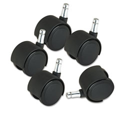 Master Caster® Deluxe Duet Casters, Nylon, B and K Stems, 110 lbs./Caster, 5/Set