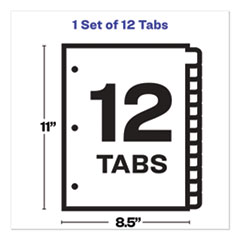 Letter 12-Tab Avery 11428 Index Maker Print & Apply Clear Label Dividers W/White Tabs 