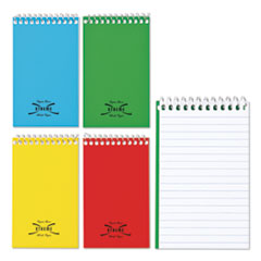 National® Paper Blanc Xtreme White Wirebound Memo Pads, Narrow Rule, Randomly Assorted Cover Colors, 60 White 3 x 5 Sheets