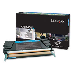 Lexmark™ C746A4CG Return Program Toner, 7,000 Page-Yield, Cyan, TAA Compliant