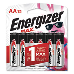 Energizer® MAX Alkaline AA Batteries, 1.5 V, 12/Pack
