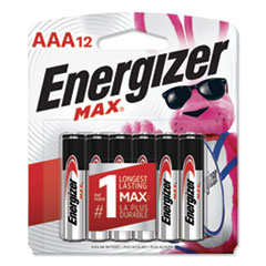 Energizer® MAX Alkaline AAA Batteries, 1.5 V, 12/Pack