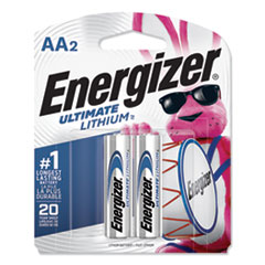 Energizer® Ultimate Lithium AA Batteries, 1.5 V, 2/Pack