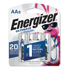 Energizer® Ultimate Lithium AA Batteries, 1.5 V, 8/Pack