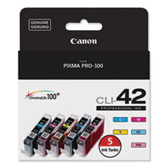 Canon® 6385B010 (CLI-42) ChromaLife100+ Ink, Cyan/Magenta/Photo Cyan/Photo Magenta/Yellow