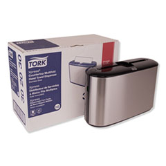Tork® Xpress Countertop Towel Dispenser, 12.68 x 4.56 x 7.92, Stainless Steel/Black