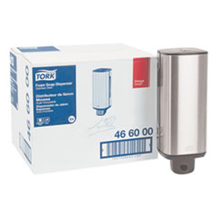 Tork® Foam Skincare Manual Dispenser, 1 L Bottle; 33 oz Bottle, 4.25 x 4.25 x 11.38, Stainless Steel